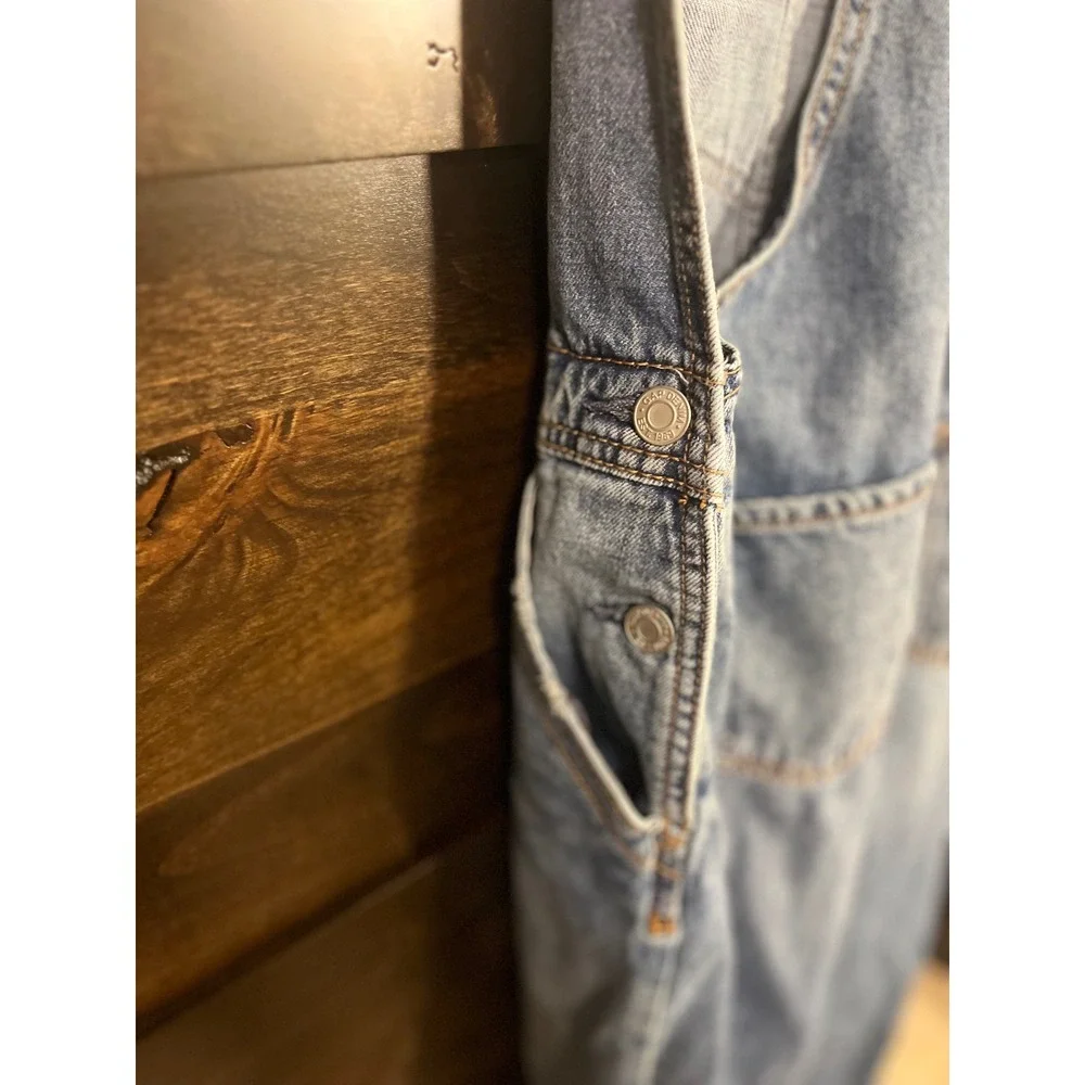 Gap Kids Distressed Denim Overalls Light Wash Blue Size XL Bib Jumpsuit